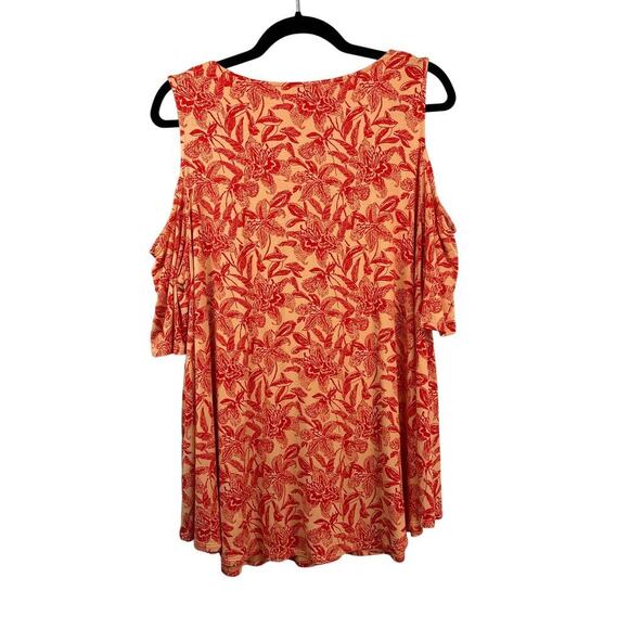 Chico’s Women’s Orange Off-the-Shoulder Shirt Size Large – Stylish Summer Top - Picture 4 of 4